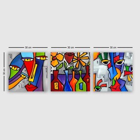 Decorative Canvas Painting (3 Pieces) DRPRC02 Multicolor