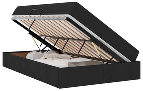 vidaXL Κρεβάτι με αποθηκευτικό χώρο και στρώμα Μαύρο 120 x 190 cm
