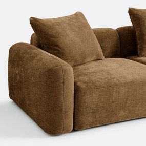 Δεξιός γωνιακός μοντέρνος καναπές 3 θέσεων από ζακάρ chenille, AMAD