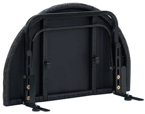 vidaXL Τραπέζι Μπαλκονιού Μαύρο 60 x 60 x 32 εκ. από Συνθετικό Ρατάν