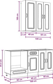 vidaXL Μονάδα κουζίνας KALMAR 5 pcs Sonoma Δρυς Επεξεργασμένο Ξύλο