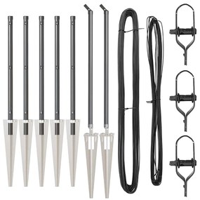 vidaXL Πό posts φράχτη 7 pcs Γκρι Ø32mm 120 εκ Γαλβανισμένος χάλυβας