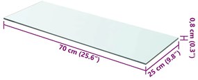 vidaXL Ράφια Πάνελ 2 τεμ. Διάφανα 70 x 25 εκ. Γυάλινα