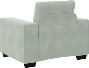 vidaXL Πολυθρόνα Ανοιχτό Γκρι Βελούδινη 100 x 78 x 80 εκ.