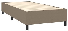 VidaXL Κρεβάτι Boxspring με Στρώμα & LED Taupe 90x200 εκ. Υφασμάτινο