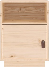 vidaXL Κομοδίνο Λευκό 40 x 34 x 55 εκ. από Μασίφ Ξύλο Πεύκου