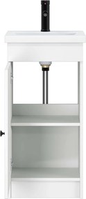 vidaXL Καθρέφτης μπάνιου με νιπτήρα Λευκό 42 x 40 x 84,5 εκ