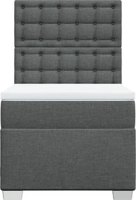 vidaXL Κρεβάτι Boxspring με Στρώμα Σκούρο Γκρι 80x200 εκ. Υφασμάτινο