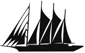 Διακοσμητικό Τοίχου Sail 279ENZ1237 52x31cm Black Wallity Μέταλλο