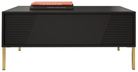 Τραπεζάκι σαλονιού Merced L104, Μαύρο, 46x60x100cm, 29 kg, Πλαστικοποιημένη μοριοσανίδα, Γωνιακό | Epipla1.gr