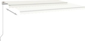 vidaXL Αναδιπλούμενη τέντα Κρεμ 500 x 300 εκ Πολυεστέρας και Αλουμίνιο