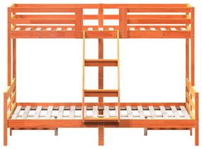 vidaXL Κουκέτα 90x200/140x200 εκ. Καφέ Κεριού από Μασίφ Ξύλο Πεύκου