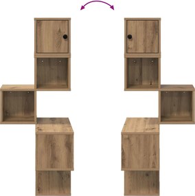 vidaXL Ράφι Γωνίας Τοίχου Artisan Δρυς 48 x 48 x 120 εκ.