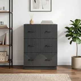 vidaXL Ντουλάπι με Συρτάρια Μαύρο 66 x 34,5 x 87 εκ.