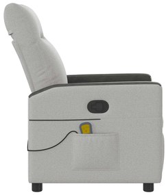 vidaXL καρέκλα ανάκλισης μασάζ Cloud Grey Fabric