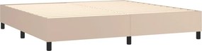 vidaXL Κρεβάτι Boxspring με Στρώμα Καπουτσίνο 200x200εκ.από Συνθ.Δέρμα