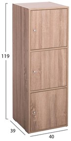 ΝΤΟΥΛΑΠΙ ΜΕ 3 ΑΠΟΘ. ΧΩΡΟΥΣ SORIANO  SONAMA OAK ΜΕΛΑΜΙΝΗ 40x39x119Υεκ.