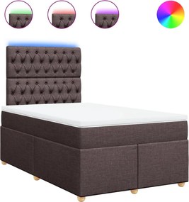 vidaXL Κρεβάτι Boxspring με Στρώμα Σκούρο Καφέ 120x190 εκ Υφασμάτινο
