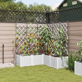 vidaXL Γλάστρα Κήπου με Πλέγμα 5 τμχ Λευκή 120x120x143 εκ
