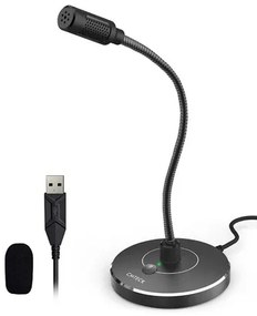 CMTECK επιτραπέζιο μικρόφωνο G009 με εύκαμπτο βραχίονα, omnidirectional, USB, μαύρο