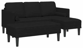 vidaXL Σετ Καναπέ 2 pcs Μαύρο 173 x 131 x 67 εκ ύφασμα