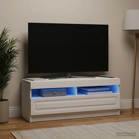 vidaXL Ντουλάπα LED Τηλεόρασης Λευκό Επεξεργασμένο Ξύλο