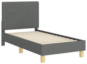 vidaXL Κρεβατική βάση για παιδιά με προσκέφαλο Σκούρο Γκρι 70 x 140 cm