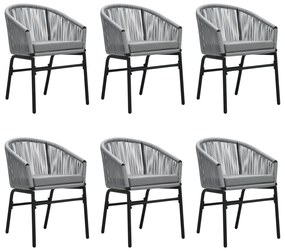 vidaXL Σετ Τραπεζαρίας Κήπου 7 Τεμαχίων Γκρι