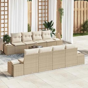 vidaXL Σετ Καναπέ Κήπου με μαξιλάρι 7 pcs Μπεζ, Κρέμα 55 x 55 x 37 εκ
