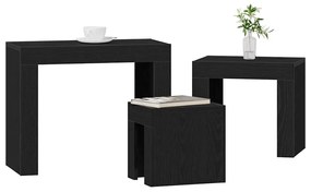 vidaXL Τραπέζι Σαλονιού με Στηρίγματα 3 pcs Μαύρη δρυς 61 x 30 x 50 εκ