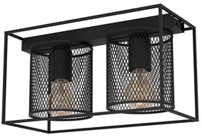 Φωτιστικό Οροφής - Πλαφονιέρα Catterick 43772 35x16,5x19cm 2xΕ27 40W Black Eglo Steel