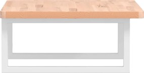 vidaXL Ράφι Νιπτήρα Τοίχου από Ατσάλι / Μασίφ Ξύλο Οξιάς