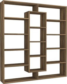 Βιβλιοθήκη Ample Megapap χρώμα καρυδί 125x22x135,7εκ.