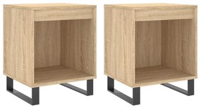 vidaXL Κομοδίνα 2 τεμ. Sonoma Δρυς 40 x 35 x 50 εκ. από Επεξεργ. Ξύλο