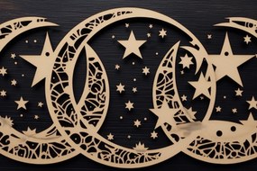 Σετ των 2 Intra απο ξύλο plywood 3mm-4mm πάχος – Triple Moon Enchantment Δίασταση 20x20 cm INTRAFABR-94962326