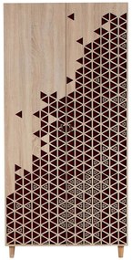 Ντουλάπα Δίφυλλη Stil 869VEL4231 90x52x192cm Oak-Red Δίφυλλη