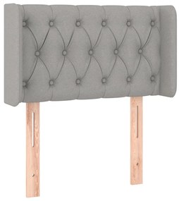 vidaXL Κεφαλάρι με Πτερύγια Ανοιχτό Γκρι 83x16x78/88 εκ. Υφασμάτινο