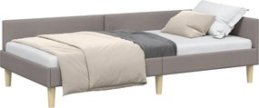 vidaXL Κρεβάτι Γωνίας Taupe 100 x 200 cm ύφασμα