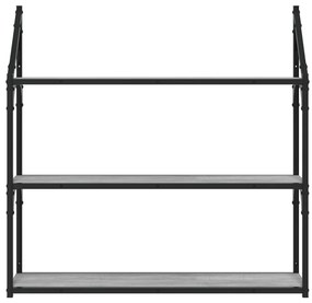 vidaXL Ραφιέρα Τοίχου με 3 Ράφια Γκρι Sonoma Επεξεργ. Ξύλο