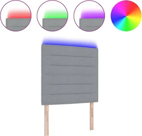 vidaXL LED κεφαλάρι με κεφαλάρι Ανοιχτό γκρι 100 cm Πολυεστέρας