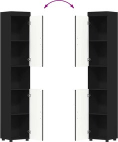 vidaXL Σετ Επίπλων Μπάνιου με ράφι TULUM Μαύρο Επεξεργασμένο ξύλο