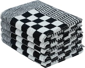 vidaXL Σετ Πετσετών 10 Τεμαχίων Μαύρο και Λευκό Βαμβακερές