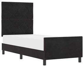 vidaXL Σκελετός Κρεβατιού με κεφαλάρι Μαύρο 80 x 200 cm Βελούδο