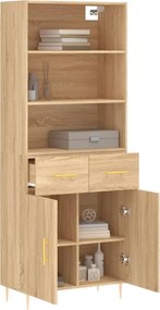 vidaXL Ντουλάπι Sonoma δρυς 69,5 x 34 x 180 εκ. από Επεξεργασμένο Ξύλο
