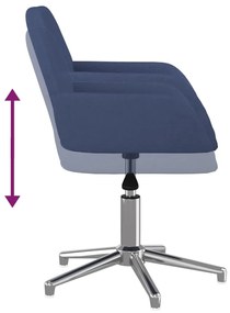 vidaXL Καρέκλα Γραφείου Περιστρεφόμενη Μπλε Υφασμάτινη