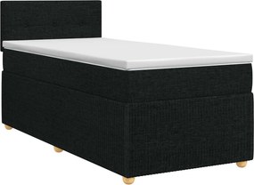 vidaXL Κρεβάτι box spring με στρώμα Μαύρο 100 x 200 cm Ύφασμα