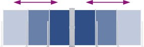 vidaXL Σκίαστρο Πλαϊνό Συρόμενο Μπλε 160 x 600 εκ.