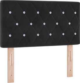 vidaXL Κρεβάτι box spring με στρώμα Μαύρο 80 x 200 cm Βελούδο