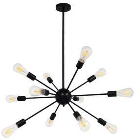 Φωτιστικό Οροφής Πολύφωτο 12xE27 Μαύρο Φ80xY78cm MILANO 01486 Globostar-1486-Μαύρο 01486