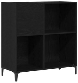 vidaXL Ντουλάπι Δίσκων Μαύρο Δρυς 84,5x38x89 εκ Επεξεργασμένο Ξύλο
